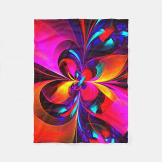 Manta Polar Modern Floral Resumen Arte Patrón Azul Rojo #07