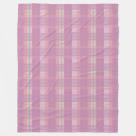 Manta Polar Modern Pink Plaid Fleece Blanket