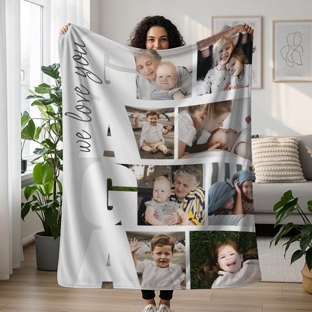 Manta Polar Modern We Love You Gaga 8-Photo Collage (Subido por el creador)