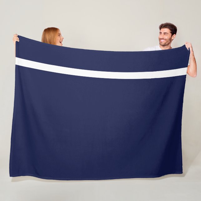 Manta Polar Moderna audaz Navy Blue Sporty Banda de acento bla (In situ)