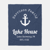 Moderna Casa Lake Nombre Familia Fleece Blanket