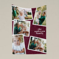 Moderna decoración de hogar burdeos multifoto fami