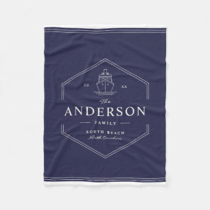 Manta Polar Moderna familia náutica barca lago Blue