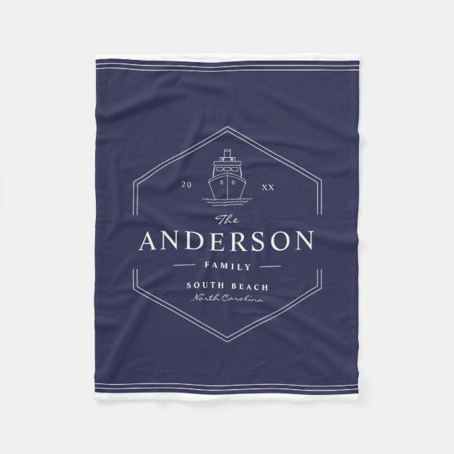 Manta Polar Moderna familia náutica barca lago Blue (Anverso)