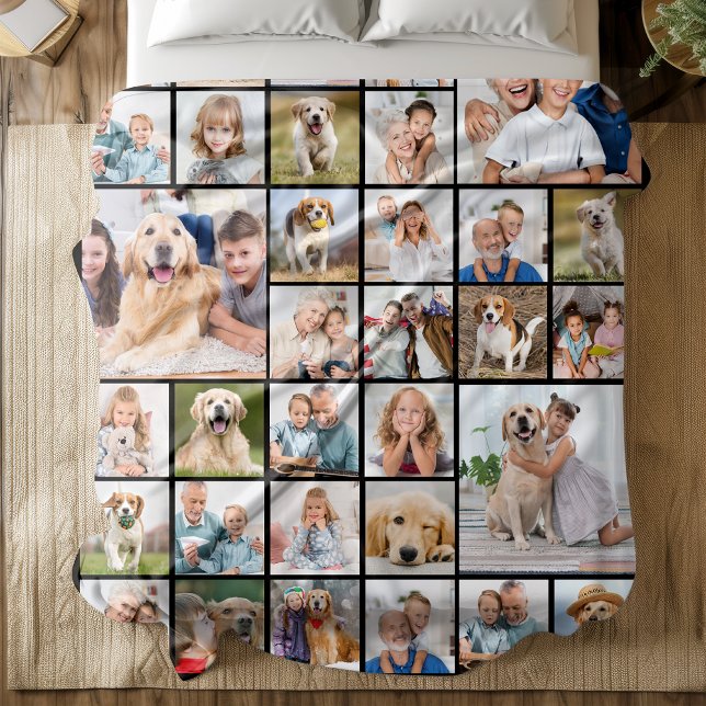 Manta Polar Moderna familia personalizada de 33 Collages de fo (Subido por el creador)