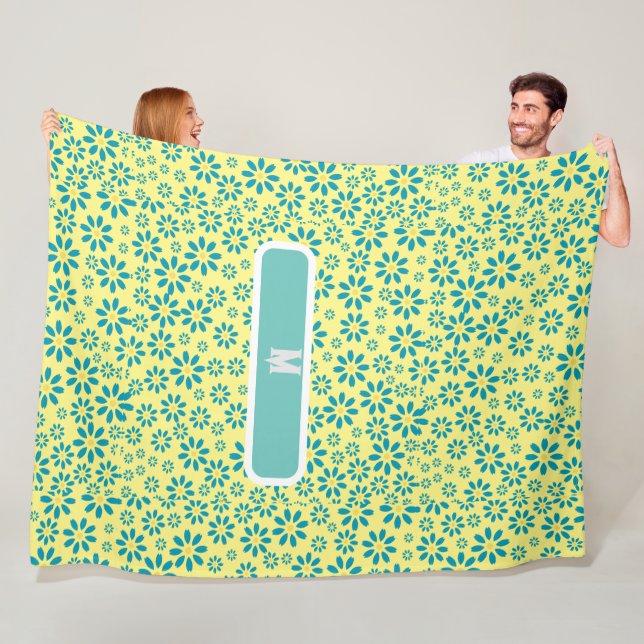 Manta Polar Moderna Flor de margarita contemporánea inicial (In situ)