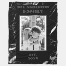 Manta Polar Moderna foto retro diseño de mármol blanco negro