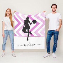 Manta Polar Moderna Girly Cheerader Rosa Corte Nombre Diversió