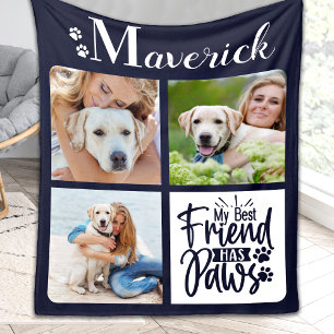 Manta Polar Moderna Personalizada 3 Mascotas Foto Perro Lover