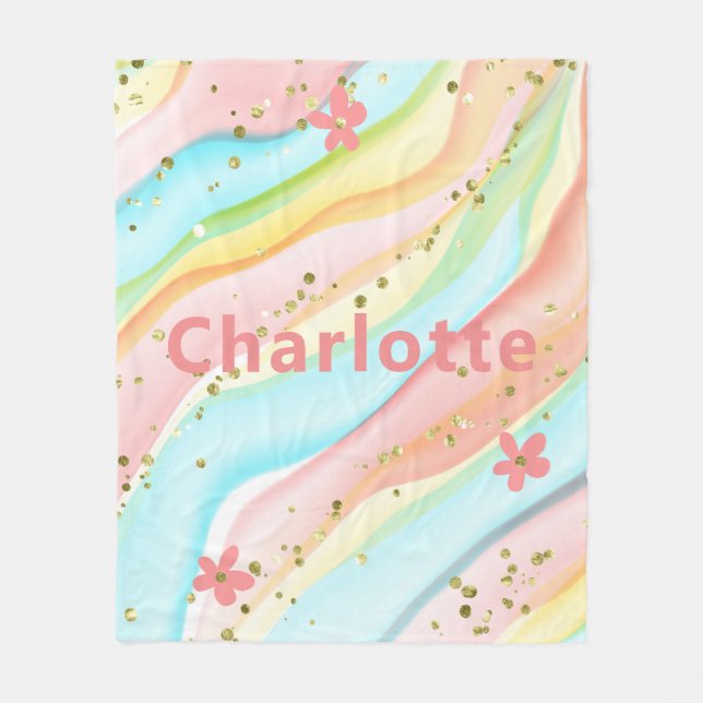 Manta Polar Moderna y moderna floral Purpurina femenina person (Anverso)