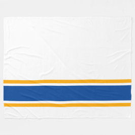 Manta Polar Modernas rayas de Carreras azul profundo en blanco