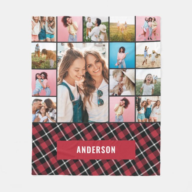 Manta Polar Modernidad botánica roja mínima pampas 15 foto (Anverso)