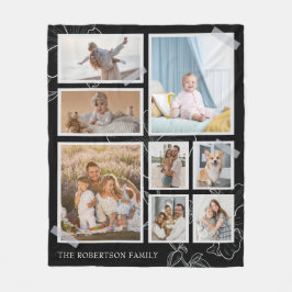 Manta Polar Moderno 8 Collages de fotos Fleece Blanket