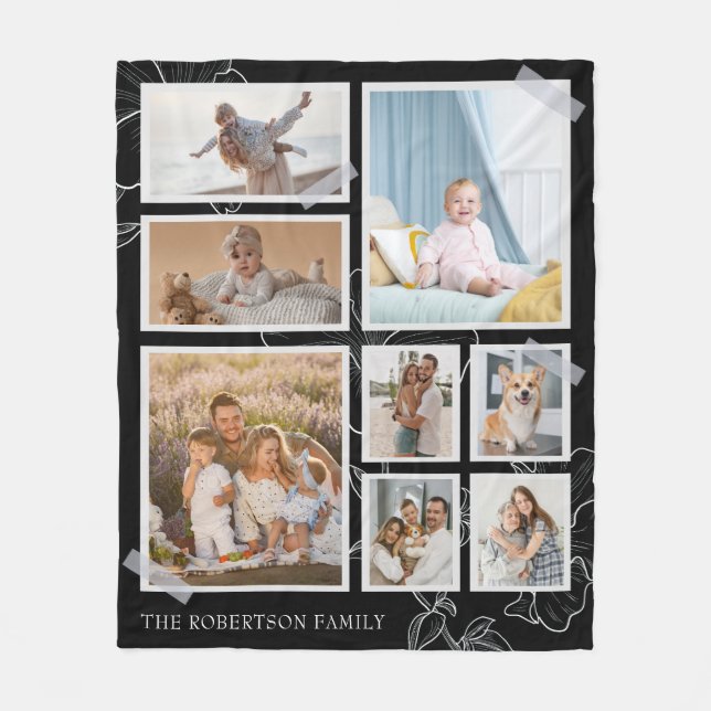 Manta Polar Moderno 8 Collages de fotos Fleece Blanket (Anverso)