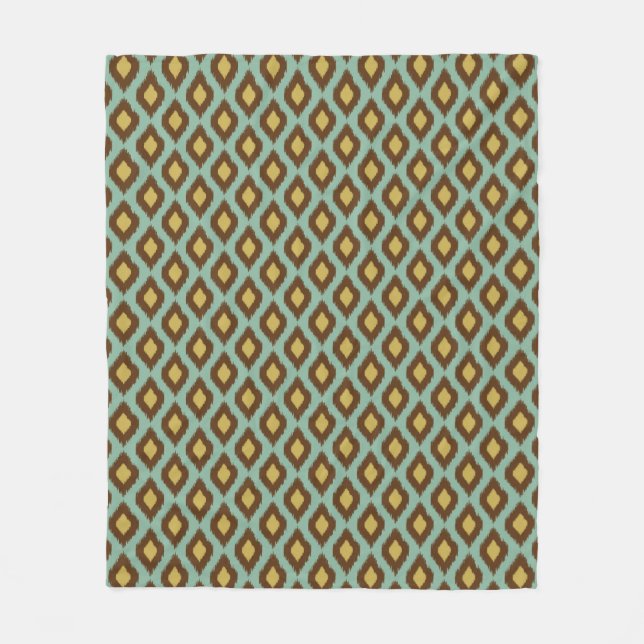 Manta Polar Moderno amarillo azul del ikat tribal moderno (Anverso)
