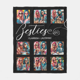 Manta Polar Moderno Bestie blanco negro 9 Collage de fotos