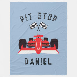 Manta Polar Moderno coche de Carreras roja para niños azules