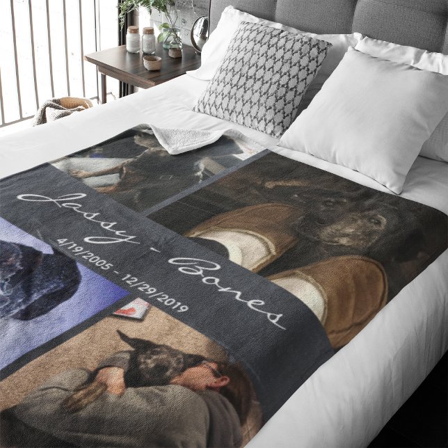 Manta Polar Moderno Collage de fotos Mascota memorial Chalkboa (Capture precious pet moments with our Modern Pet Photo Collage Fleece Blanket. )