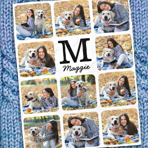 Manta Polar Moderno Collage de fotos Mascota personalizado Per