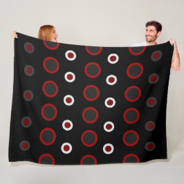 Manta Polar Moderno de mediados de siglo rojo, negro y gris 
