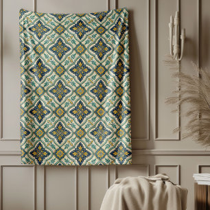 Manta Polar Moderno diseño de estilo mediterráneo en mosaico
