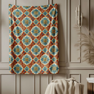 Manta Polar Moderno diseño de estilo mediterráneo en mosaico