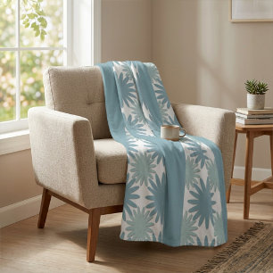 Manta Polar Moderno, divertido pastel azul jay y floral de mar