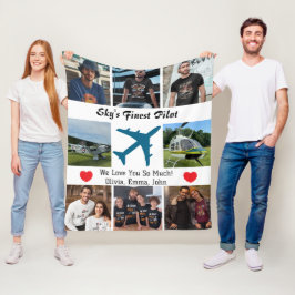 Manta Polar Moderno "El mejor piloto del cielo", avión, Collag