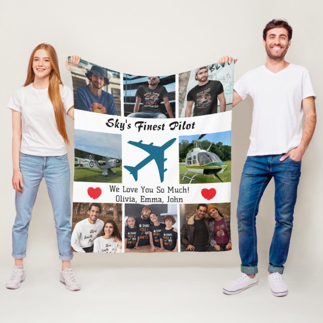 Manta Polar Moderno "El mejor piloto del cielo", avión, Collag (In situ)