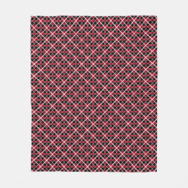 Manta Polar Moderno elegante cuadros negro rojo plata