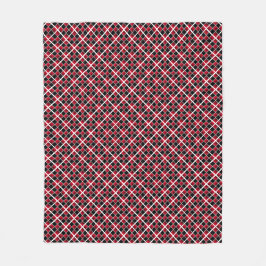 Manta Polar Moderno elegante negro rojo blanco a cuadros