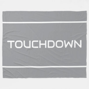 Manta Polar Moderno Elegante TOUCHDOWN Text Franjas Sobre Gris