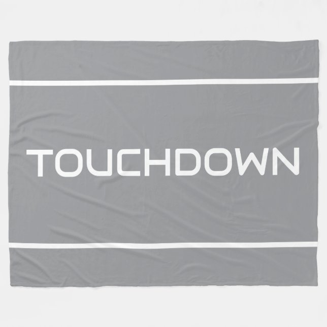 Manta Polar Moderno Elegante TOUCHDOWN Text Franjas Sobre Gris (Frente (Horizontal))