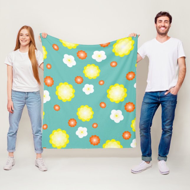 Manta Polar Moderno gradiente lindo Daisy flores patrón girato (In situ)