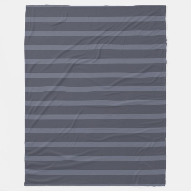 Manta Polar Moderno Gris Azul Rayado (Anverso)