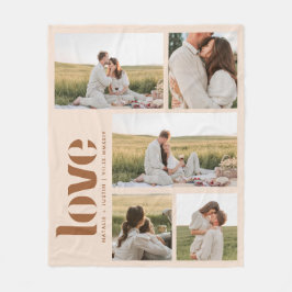 Manta Polar Moderno Minimalista Beige 5 Foto Pareja