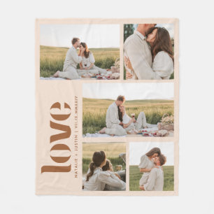Manta Polar Moderno Minimalista Beige 5 Foto Pareja