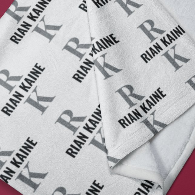 Manta Polar Moderno Monograma de 2 letras repetido Transparenc (Subido por el creador)