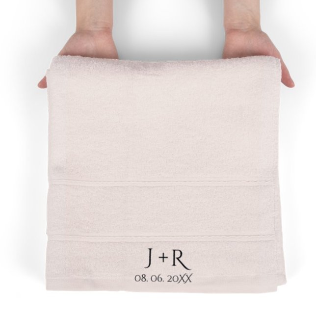 Manta Polar Moderno Monograma pareja boda regalo Boda cubierta (Subido por el creador)