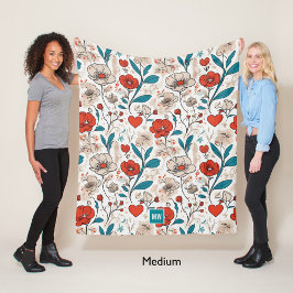 Manta Polar Moderno motivo floral minimalista fondo beige