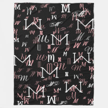 moderno negro monogramado