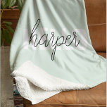 Manta Polar Moderno Pastel Mint Hello Y You Name<br><div class="desc">Moderno Pastel Mint Hello Y You Name</div>