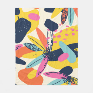 Manta Polar 	Moderno patrón de ilustracion de plantas de selva