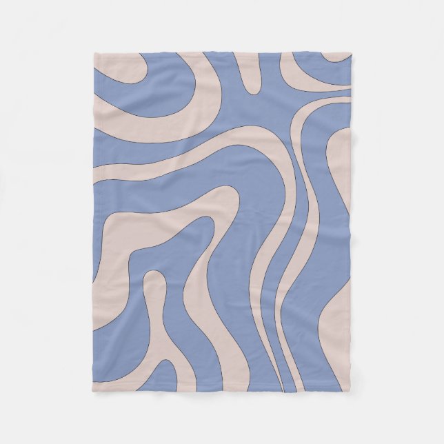 Manta Polar Moderno Retro Líquido Swirl Funky Resumen Patrón (Anverso)