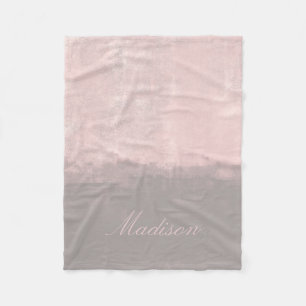 Manta Polar Moderno y elegante gris rosa