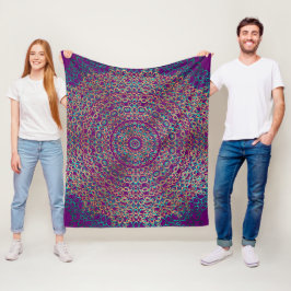 Manta Polar Moderno y elegante Mandala Boho oscuro morado