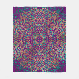 Manta Polar Moderno y elegante Mandala Boho oscuro morado