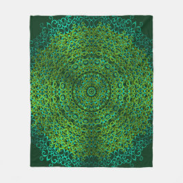 Manta Polar Moderno y elegante Mandala Boho Verde oscuro