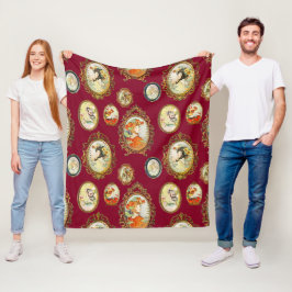 Manta Polar Modernos Chicas de Art Nouveau vintage flamean mar