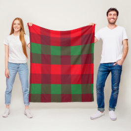 Manta Polar Modernos Navidades elegantes rojos y verdes de búf